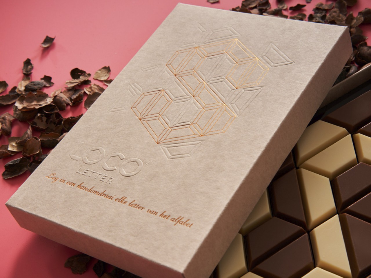 Loco Letter - Utilising waste materials to create a desirable and sustainable packaging design for premium chocolate.